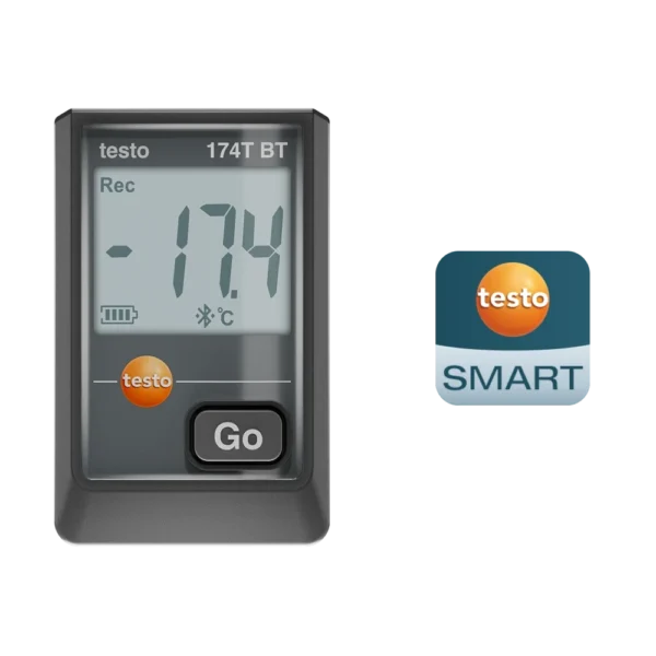 Mini rejestrator temperatury Testo 174 T BT – widok frontowy