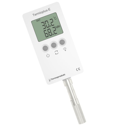 Rejestrator temperatury i wilgotności Termioplus-E – widok z przodu