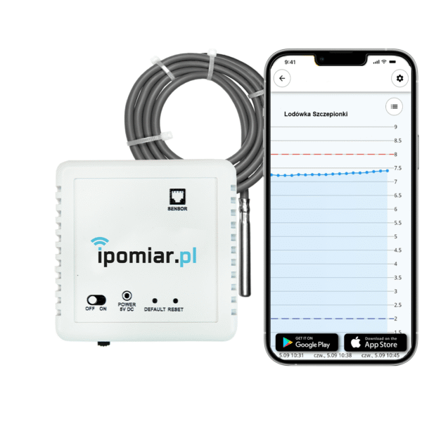 Rejestrator temperatury Wi-Fi iPomiar RT mini z czujnikiem zewnętrznym